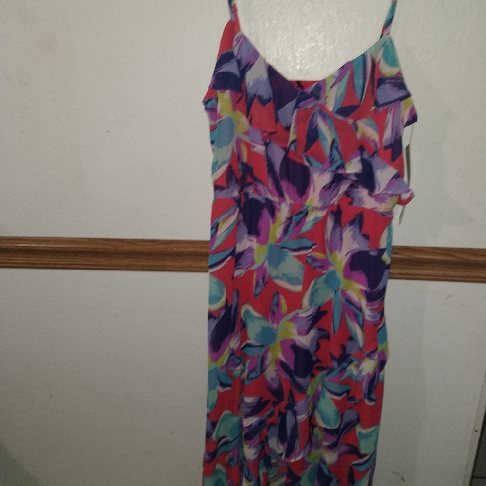 Sofia Vergara Bright Floral Layered Ruffle Dress